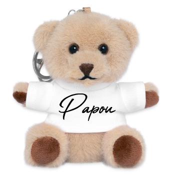 PAPUA. PAPA. VATERTAG. FROHER VATERTAG - Teddy Schlüsselanhänger - Weiß - Vorne