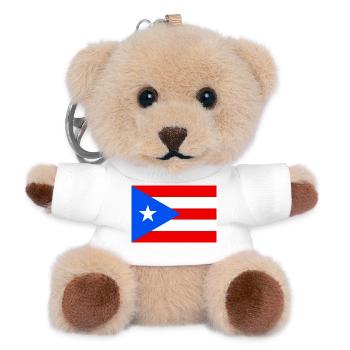 Puerto Rico – Flagge von Puerto Rico im Kontrast - Teddy Schlüsselanhänger - Weiß - Vorne