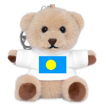 Palau – Sonnenflagge auf blauem Hintergrund - Teddy Schlüsselanhänger - Weiß - Vorne
