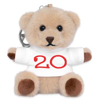 JAHRESTAG. ALLES GUTE ZUM GEBURTSTAG. ALLES GUTE ZUM GEBURTSTAG. - Teddy Schlüsselanhänger - Weiß - Vorne
