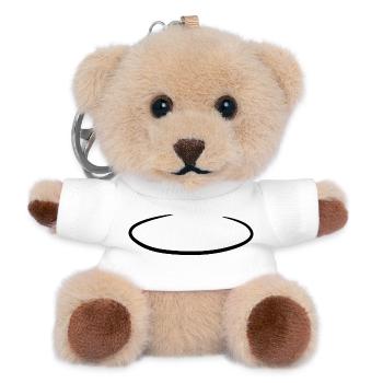 Engel Ring Kreis Schwarz - Teddy Schlüsselanhänger - Weiß - Vorne