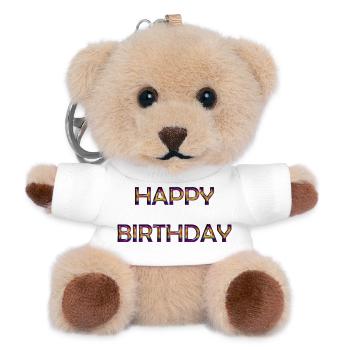 ALLES GUTE ZUM GEBURTSTAG. ALLES GUTE ZUM GEBURTSTAG. JAHRESTAG. - Teddy Schlüsselanhänger - Weiß - Vorne