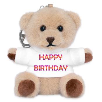ALLES GUTE ZUM GEBURTSTAG. ALLES GUTE ZUM GEBURTSTAG. JAHRESTAG. - Teddy Schlüsselanhänger - Weiß - Vorne