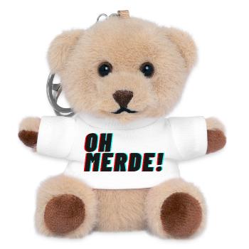 oh merde! - Teddy Schlüsselanhänger - Weiß - Vorne