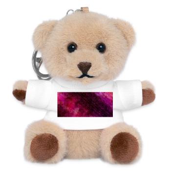 Pink Purple Nebula Wasserfarben - Teddy Schlüsselanhänger - Weiß - Vorne