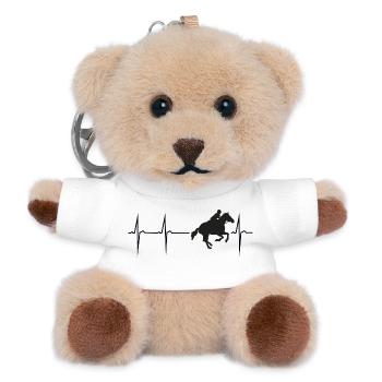 mein herz schlägt für reiten - Teddy Schlüsselanhänger - Weiß - Vorne
