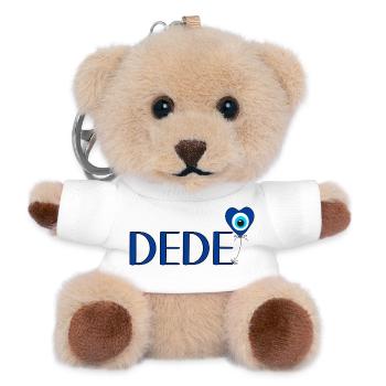 Dede mit Nazar Luftballon - Teddy Schlüsselanhänger - Weiß - Vorne