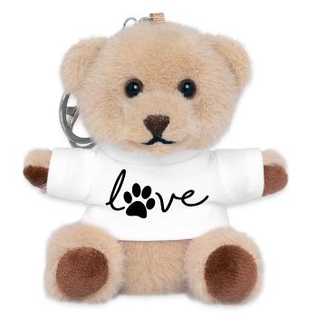 Liebe. Hunde oder Katzen Pfoten. Tag der Tiere - Teddy Schlüsselanhänger - Weiß - Vorne