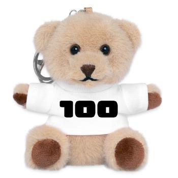 100. 100 JAHRE. 100-JÄHRIGES JUBILÄUM. 100. GEBURTSTAG - Teddy Schlüsselanhänger - Weiß - Vorne