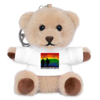 Möpse und Liebe - Eine unbeschwerte Zuneigung - Teddy Schlüsselanhänger - Weiß - Vorne