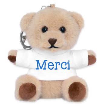 GELIEBTE. VIELEN DANK. DANKE, HERRIN. GESCHENK - Teddy Schlüsselanhänger - Weiß - Vorne