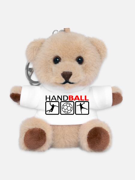 Handball - Teddy Schlüsselanhänger - Weiß