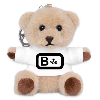Blutgruppe b pos patch / symbol - Teddy Schlüsselanhänger - Weiß - Vorne