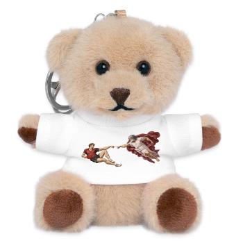 Die Erschaffung des Tischtennisspielers - Teddy Schlüsselanhänger - Weiß - Vorne