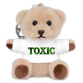 Giftiges Neongrün - Teddy Schlüsselanhänger - Weiß - Vorne