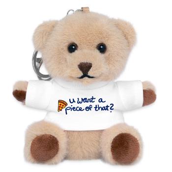 Lustiges Pizza Design für Pizza Lover - Teddy Schlüsselanhänger - Weiß - Vorne