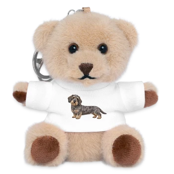 Teddy-Schlüsselanhänger mit Rauhaardackel-Motiv