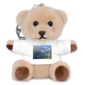 Bergsee im Nebelwald - Teddy Schlüsselanhänger - Weiß - Vorne