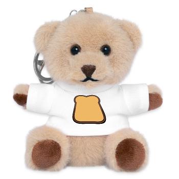 Toastbrot Cartoon Illustration - Teddy Schlüsselanhänger - Weiß - Vorne