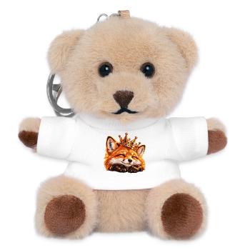 Königlicher Fuchs mit Krone - Teddy Schlüsselanhänger - Weiß - Vorne