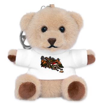 Lustiger Waschbär Weihnachten Weihnachtsbaum Meme - Teddy Schlüsselanhänger - Weiß - Vorne