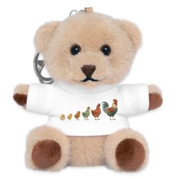 Küken-zu-Hahn-Wachstumsparade Hühnerhühner - Teddy Schlüsselanhänger - Weiß - Vorne