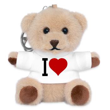 Rotes Herz Symbol - Teddy Schlüsselanhänger - Weiß - Vorne