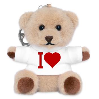 Ich liebe Herz-Icon Typografie - Teddy Schlüsselanhänger - Weiß - Vorne
