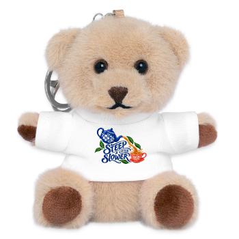 Etwas langsamer ziehen: Tee - Teddy Schlüsselanhänger - Weiß - Vorne