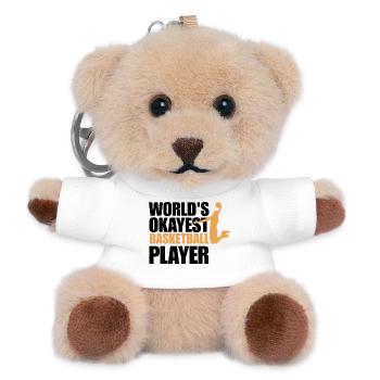 Lustiges Basketballspieler-Geschenk für Basketballspieler - Teddy Schlüsselanhänger - Weiß - Vorne