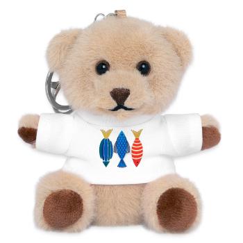 Volkskunst Fisch Meeresozean Abstraktes Grafik-Tee - Teddy Schlüsselanhänger - Weiß - Vorne
