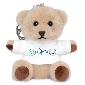 Geschenkidee für den Hip-Hop-Tänzer mit Breakdance - Teddy Schlüsselanhänger - Weiß - Vorne