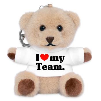 I love my Team - Teddy Schlüsselanhänger - Weiß - Vorne
