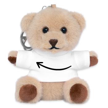 Pfeil nach links - geschwungen, handgezeichnet - Teddy Schlüsselanhänger - Weiß - Vorne