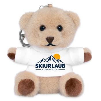 Skiurlaub Alpen 2027 – Skifahren Berge & Winterson - Teddy Schlüsselanhänger - Weiß - Vorne