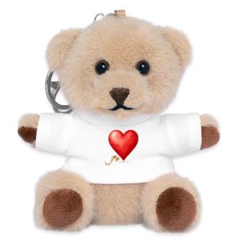 Herz mit Herbstblättern aus den Cévennen - Teddy Schlüsselanhänger - Weiß - Vorne
