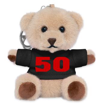 50. 50 JAHRE. 50-JÄHRIGES JUBILÄUM. 50-JÄHRIGES JUBILÄUM. - Teddy Schlüsselanhänger - Schwarz - Vorne