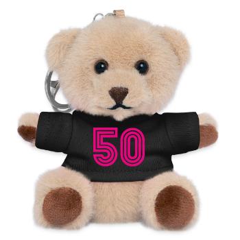 50. 50 JAHRE. 50-JÄHRIGES JUBILÄUM. 50-JÄHRIGES JUBILÄUM. - Teddy Schlüsselanhänger - Schwarz - Vorne
