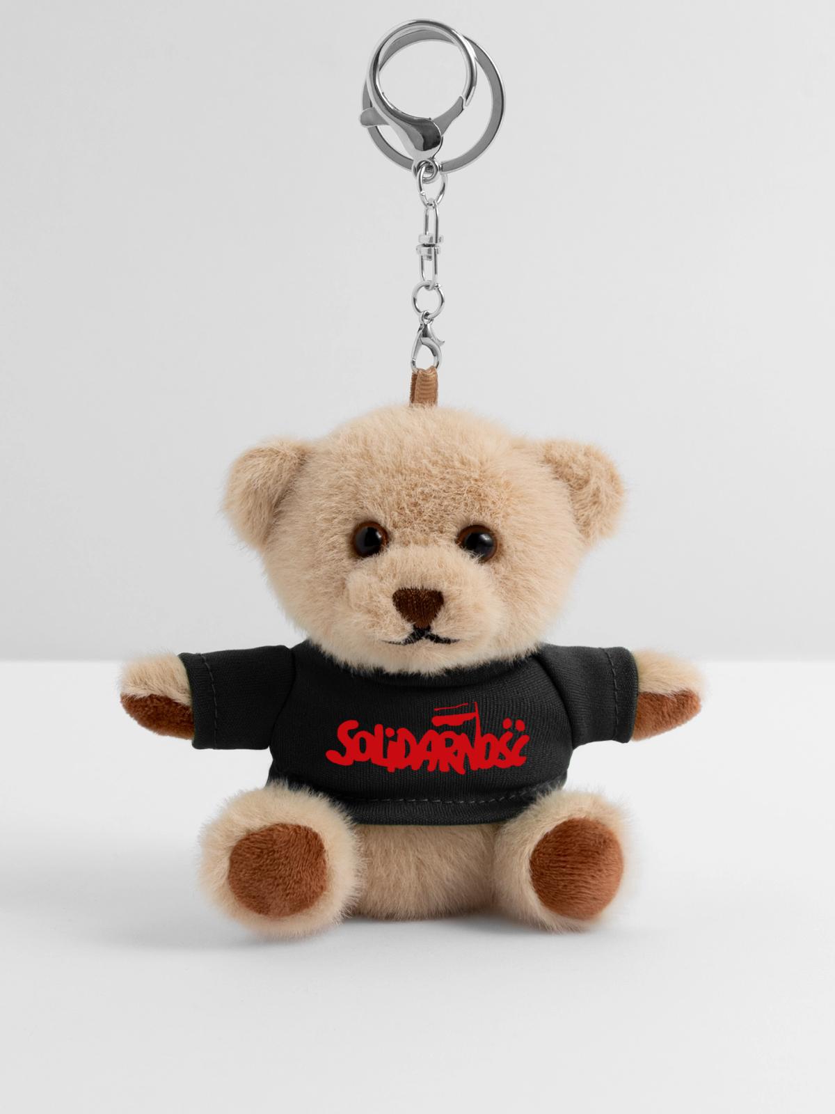 Solidarität - Solidarnosc - Teddy Schlüsselanhänger - Schwarz - Vorne