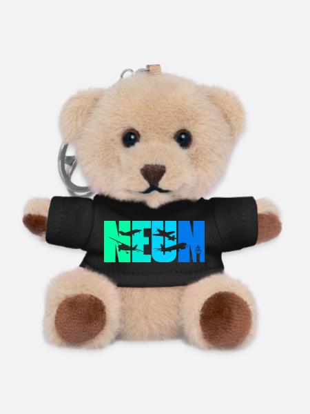 9. Geburtstag Junge 9 Jahre Flugzeug Flugzeuge - Teddy Schlüsselanhänger - Schwarz