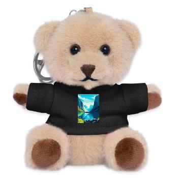 The Fjords Norway Vintage Travel Poster Souvenir - Teddy Keyring - black - Front