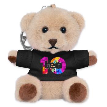 ZEHN 10 JAHRE JUNGE 10. GEBURTSTAG - Teddy Schlüsselanhänger - Schwarz - Vorne