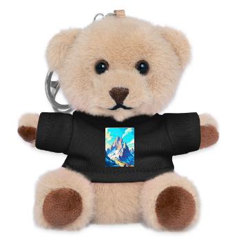 Dachstein Österreich Vintage Reiseplakat Souvenir - Teddy Schlüsselanhänger - Schwarz - Vorne