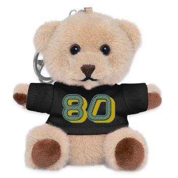 80. 80 JAHRE. 80. JAHRESTAG. 80-JÄHRIGES JUBILÄUM. - Teddy Schlüsselanhänger - Schwarz - Vorne