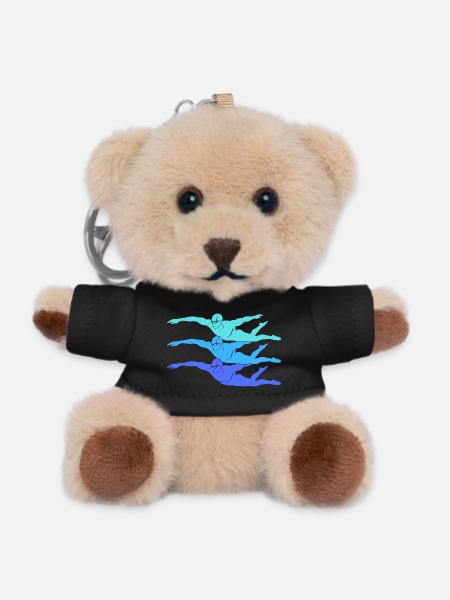 Schwimmen Schwimmsport Kinder Schwimm Schwimmer - Teddy Schlüsselanhänger - Schwarz