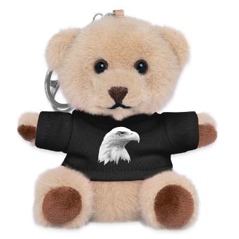 Adlerkopf, Weißkopfseeadler, Adler, Greifvogel aus - Teddy Schlüsselanhänger - Schwarz - Vorne