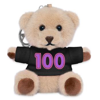 100. 100 JAHRE. 100-JÄHRIGES JUBILÄUM - Teddy Schlüsselanhänger - Schwarz - Vorne
