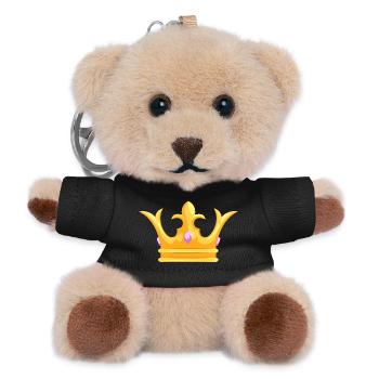 Goldene Krone - Königskrone mit Edelsteinen - Teddy Schlüsselanhänger - Schwarz - Vorne