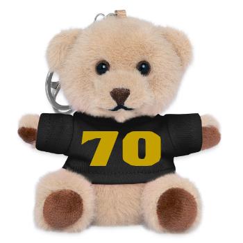 70. 70 JAHRE. 70-JÄHRIGES JUBILÄUM. 70-JÄHRIGES JUBILÄUM. - Teddy Schlüsselanhänger - Schwarz - Vorne