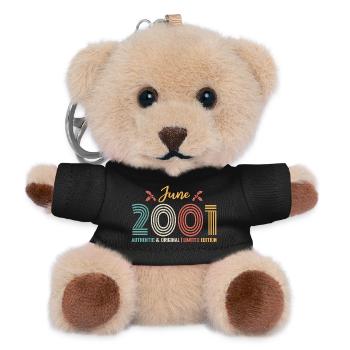 Juni 2001 Geburtstag Juni 2001 Retro Juni - Teddy Schlüsselanhänger - Schwarz - Vorne
